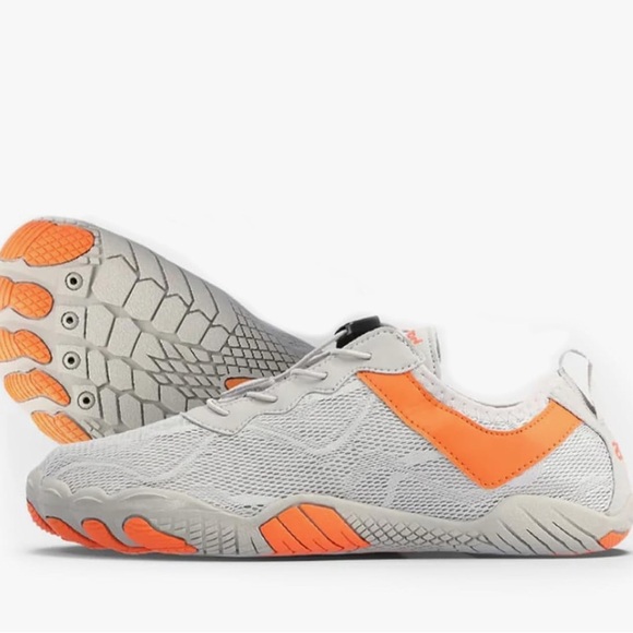 Men's Athletic Shoes in Gray and Orange - Picture 1 of 10